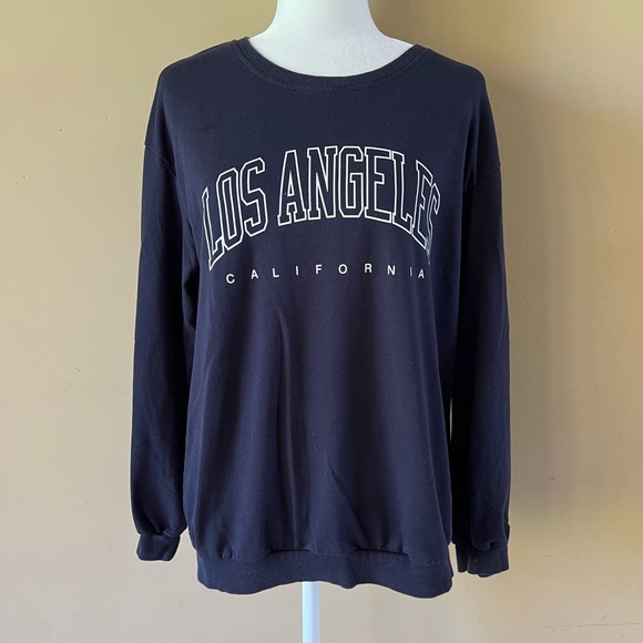 SHEIN Medium Navy Blue Los Angeles California Crewneck Sweatshirt - Picture 2 of 4